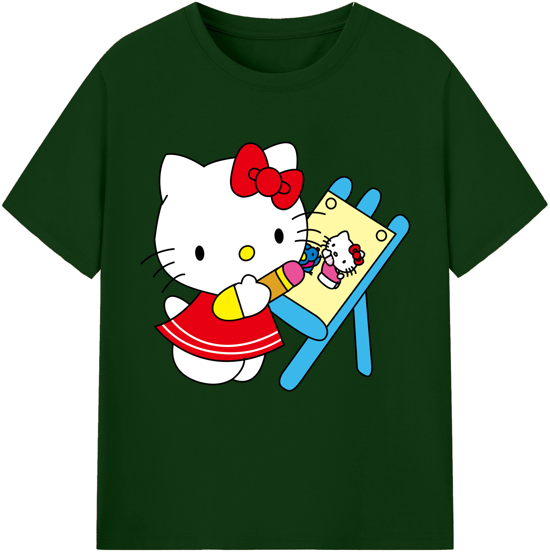 （画像用） Hello Kitty ハローキティ 綿100％半袖Tシャツ（フロントプリント）